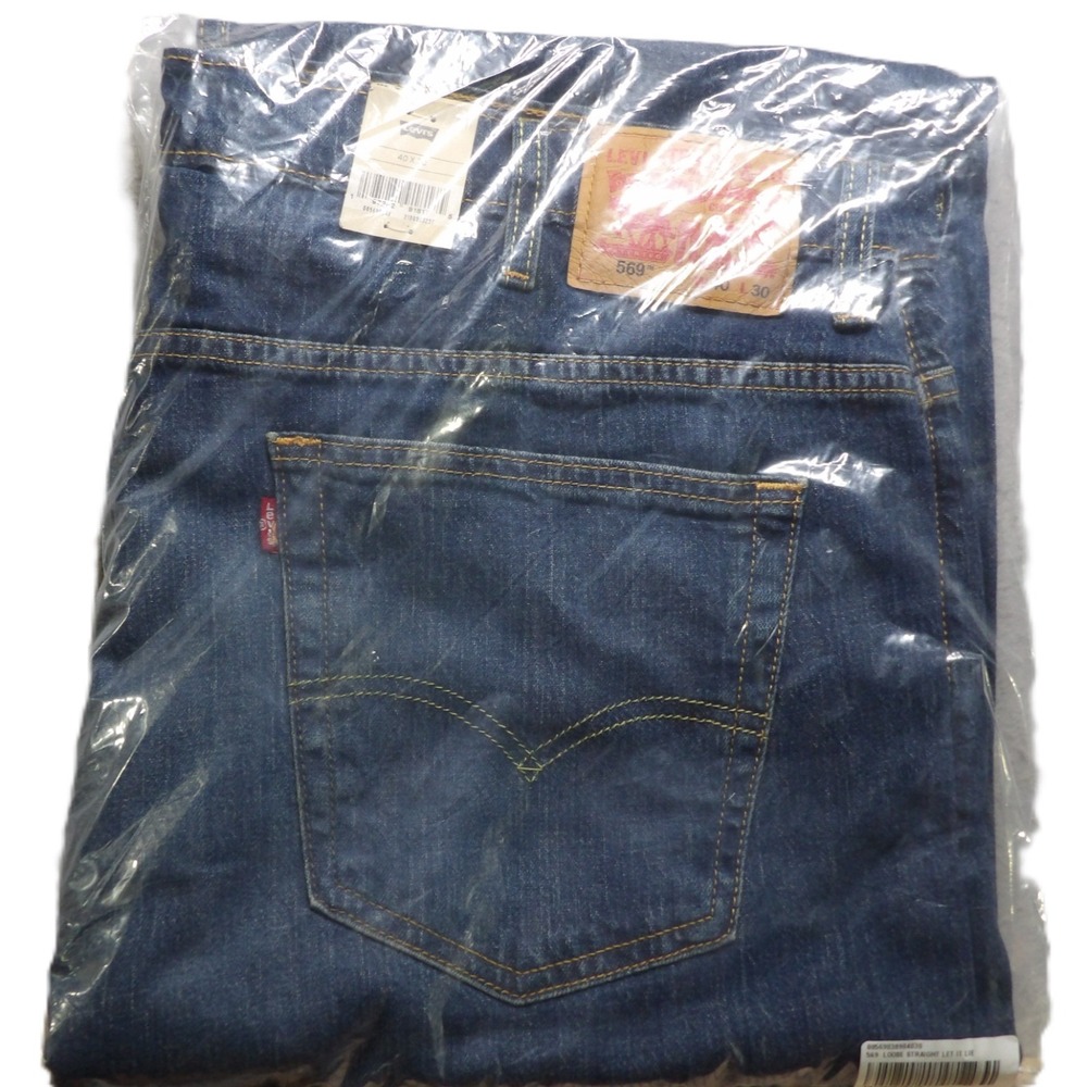 NWT Levi's 569 Jeans Men W40xL30 Blue Loose Straight Stretch Denim Pants Relaxed